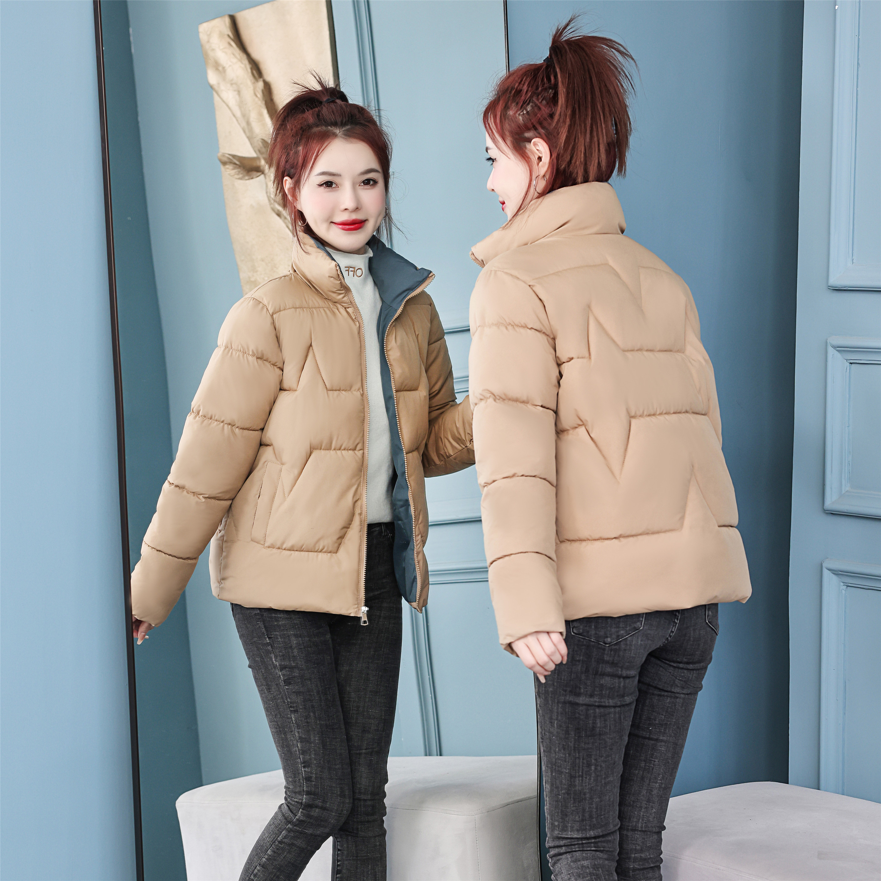棉衣女短款秋冬季新款韩版立领百搭大码棉服加厚保暖外套