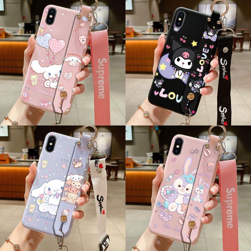 适用iPhonexsmax手机壳A2104斜背软壳少女款卡通斜挎腕带挂脖子可