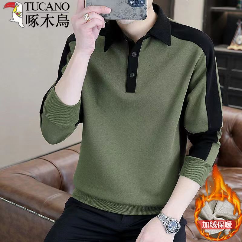 啄木鸟高档卫衣男士秋冬季新款加绒加厚韩版宽松长袖打底衫男上衣