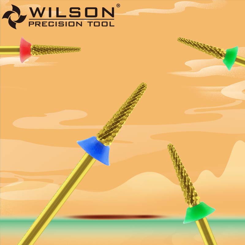 惠而顺美甲打磨头 3.1可修甲片打台阶卸甲 顺锥球头 双向钨钢镀钛