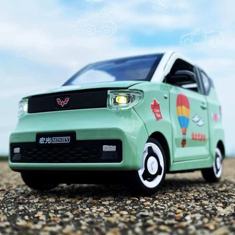 五菱宏光MINIEV合金车模型仿真汽车模型玩具车1:24精致收藏摆件