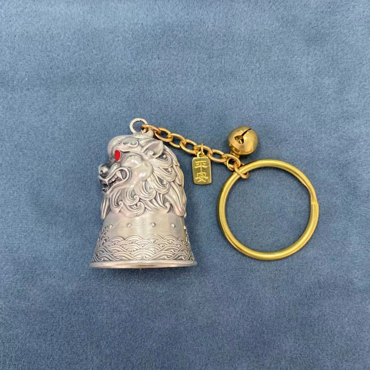 九乐 足银银制品 999 兽头铃铛挂件总重约46.8克