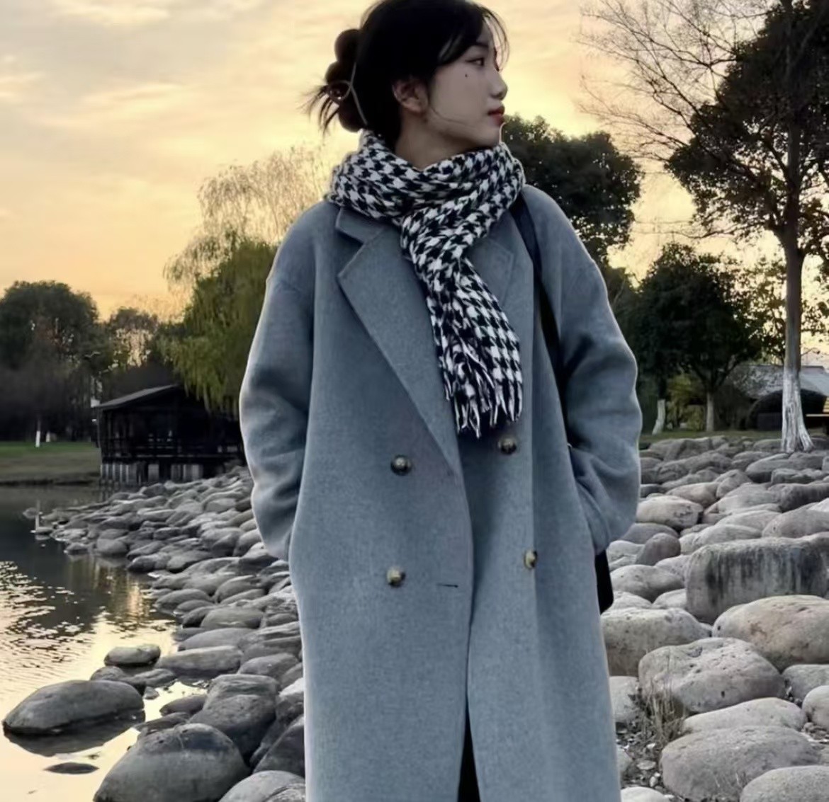 《集合链接》新款韩系气质时尚长款轻奢百搭羊毛大衣201-299