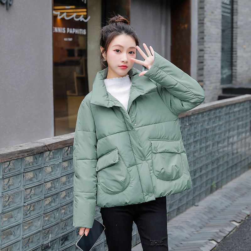波司澄纯色立领面包服户外棉袄女短款冬季爆款简约时尚宽松洋气
