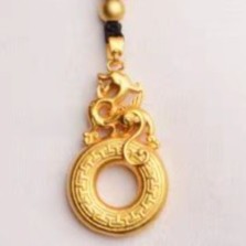 合金吊坠 生肖龙平安扣吊坠精致时尚如意项链毛衣链本命年吊坠