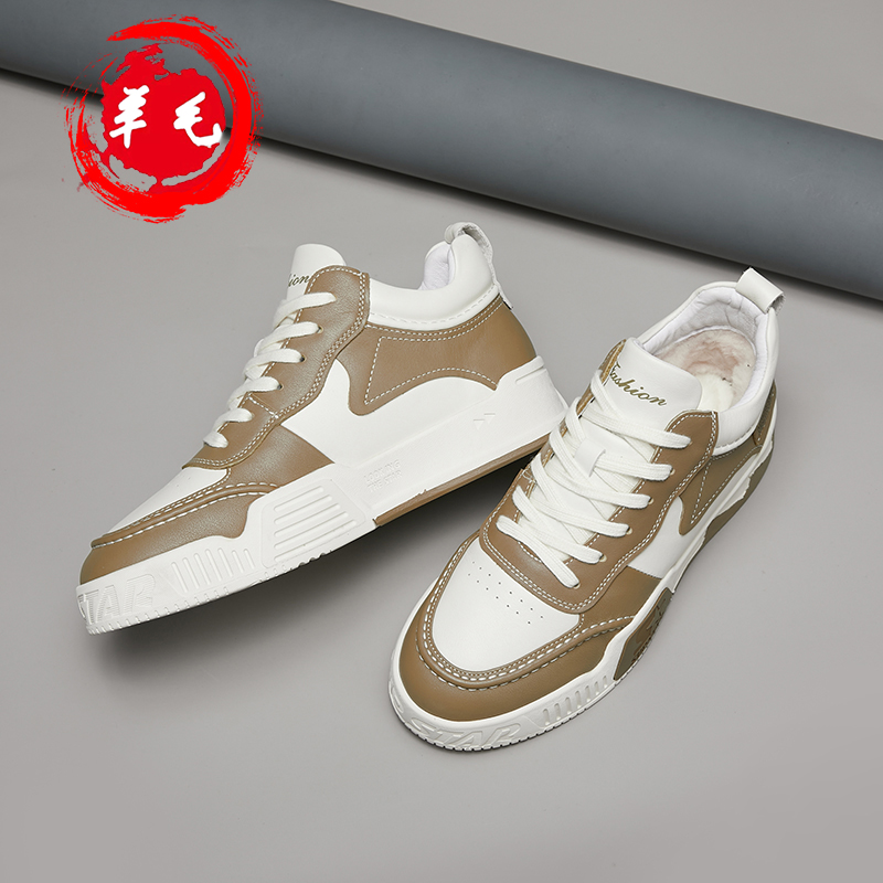 头层牛皮 广州休闲鞋爆款时尚真皮大棉靴子男士雪地靴百搭潮流