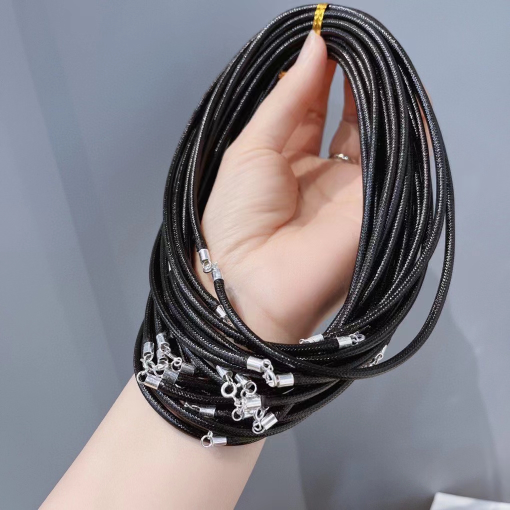 链子925银布 【七牌银楼】手工蜡绳项链