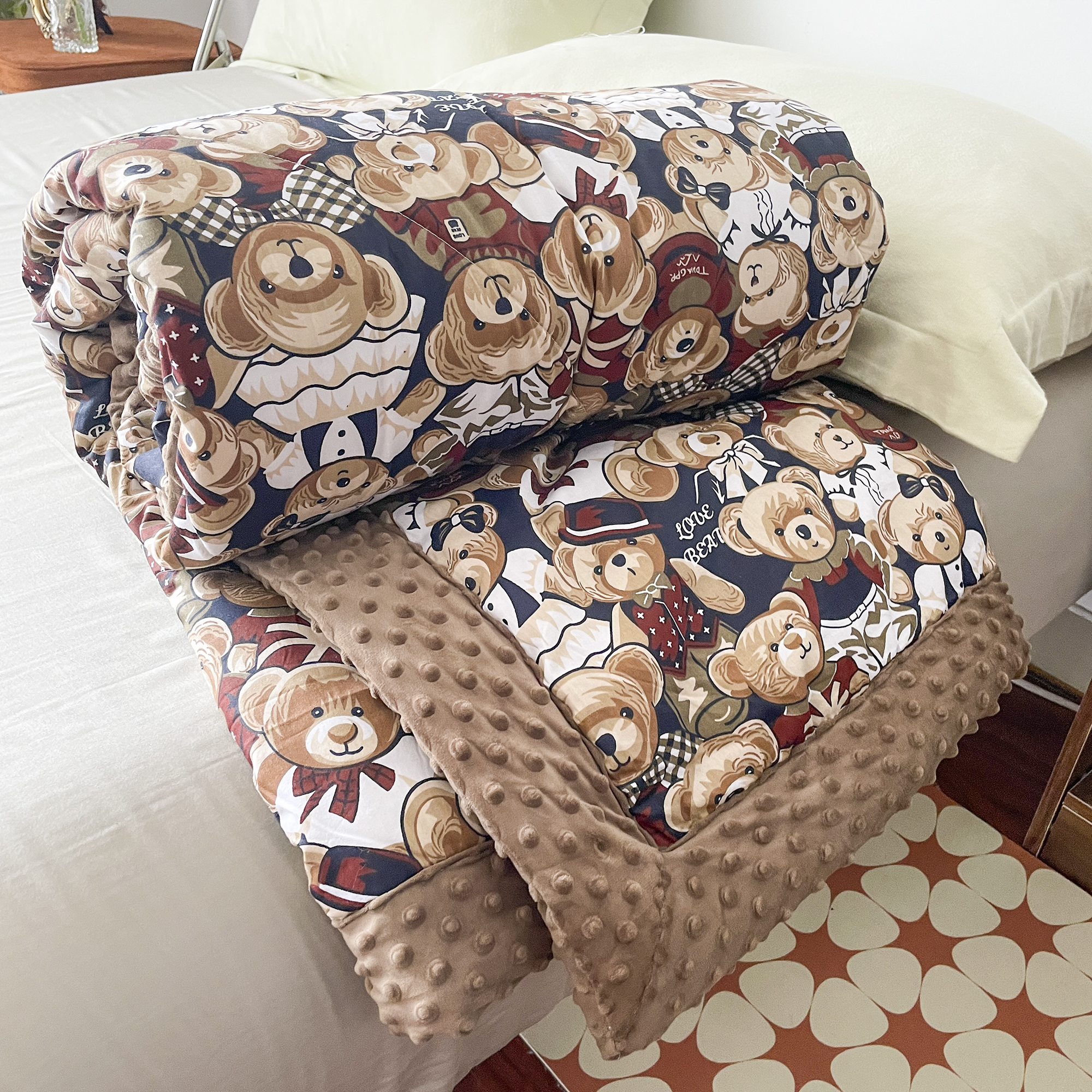 A4101 单人豆豆被 熊博士150*200春秋冬机洗柔软舒适保暖卡通学生