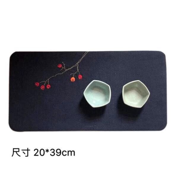 红果/硕果/秋实 手绣茶席/干泡席/茶垫/桌垫/餐垫 手作 彧红