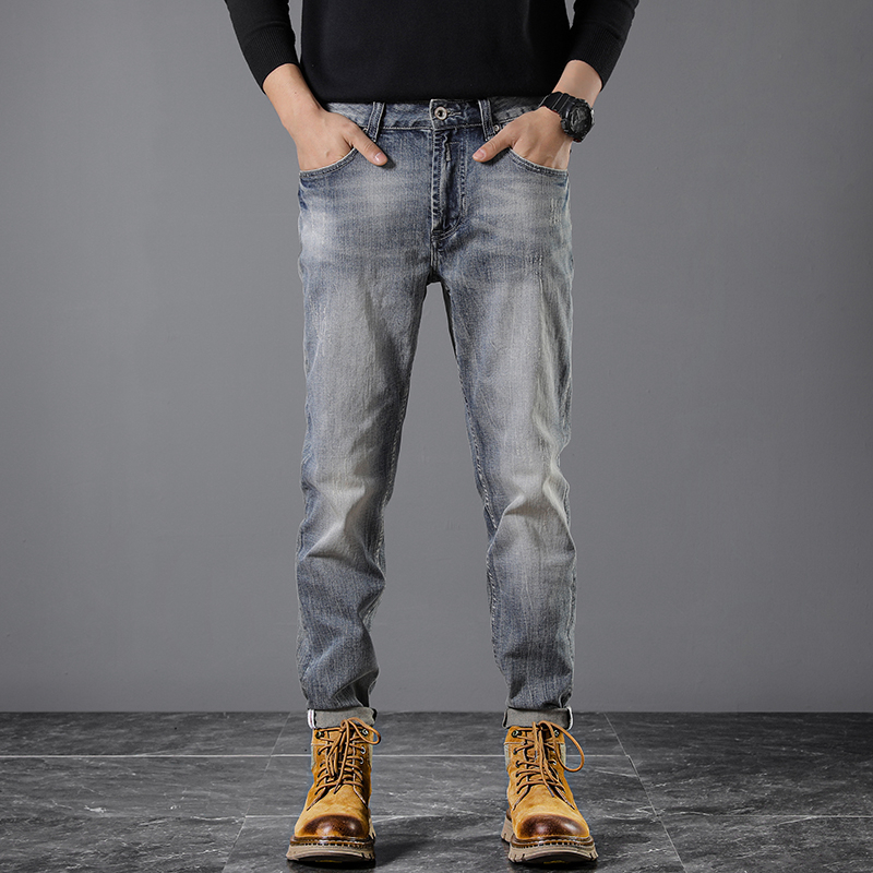 991美式重磅工装裤子男宽松直筒大码新款复古做旧牛仔裤男