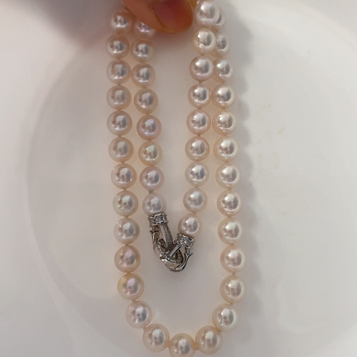 【闪购商品】海水珍珠颈饰银S925镶嵌7.5-8mm