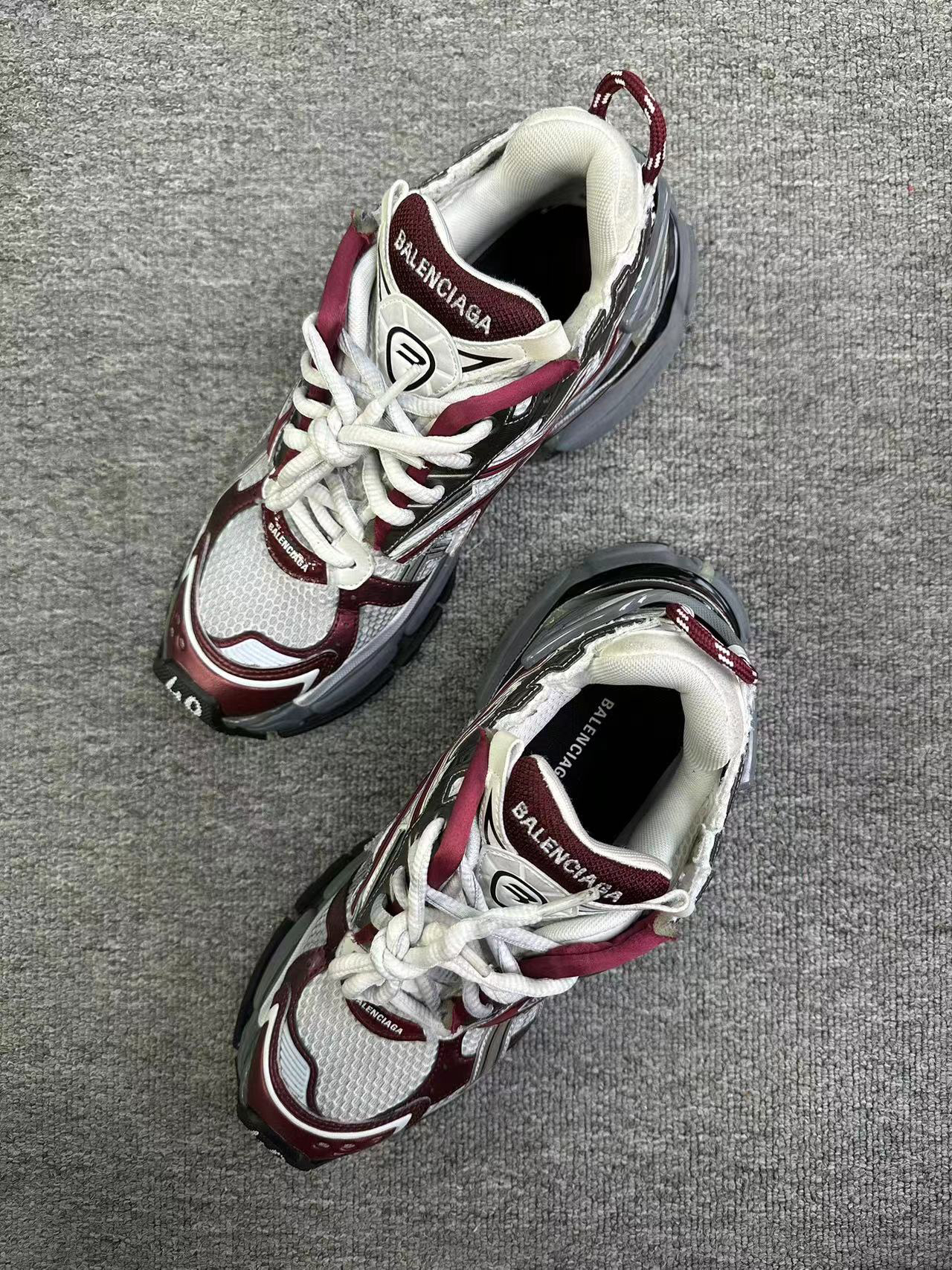 巴黎世家 runner 酒红 老爹鞋 40 原盒配件齐全 97新