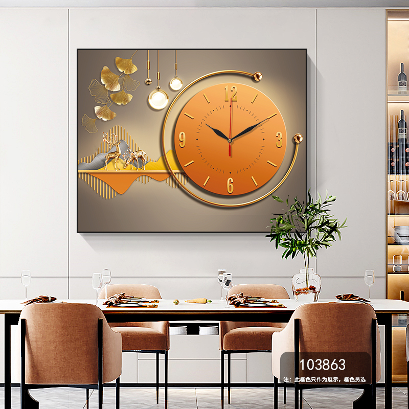 电表箱装饰画带钟表现代简约免打孔挂画遮挡配电箱电闸箱客厅壁画