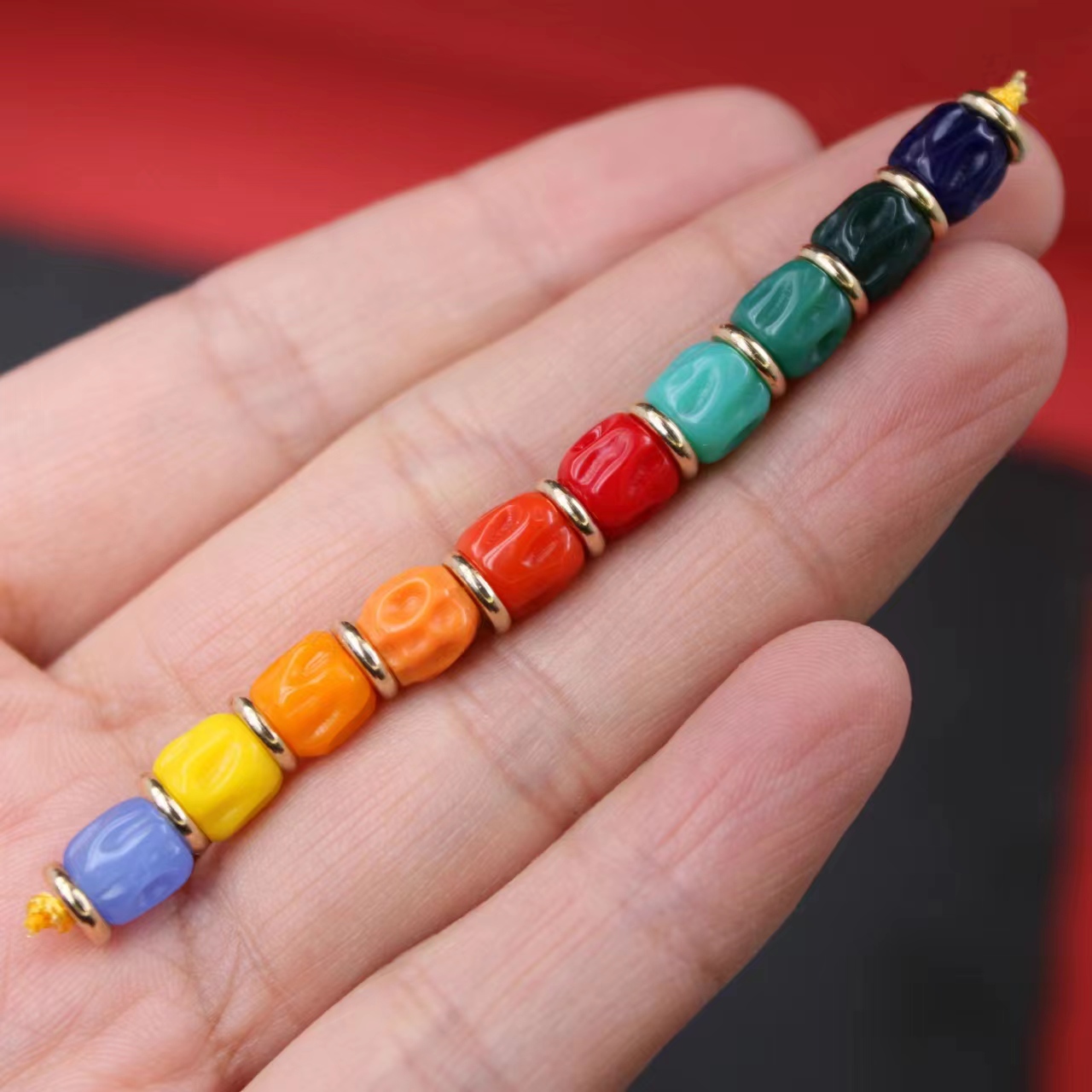 雪巴百香籽彩虹链红绿灯高端108长串配饰DIY配件全套装扮套餐