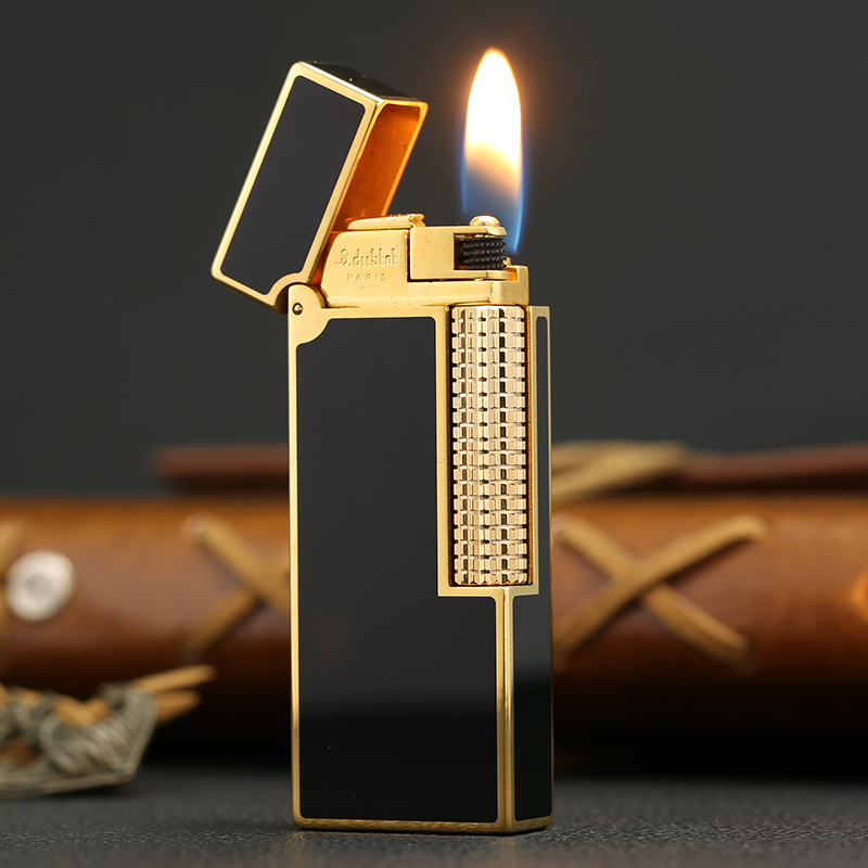 法国都柏特充气打火机朗声纯铜侧滑烤漆商务礼品节日铜制品