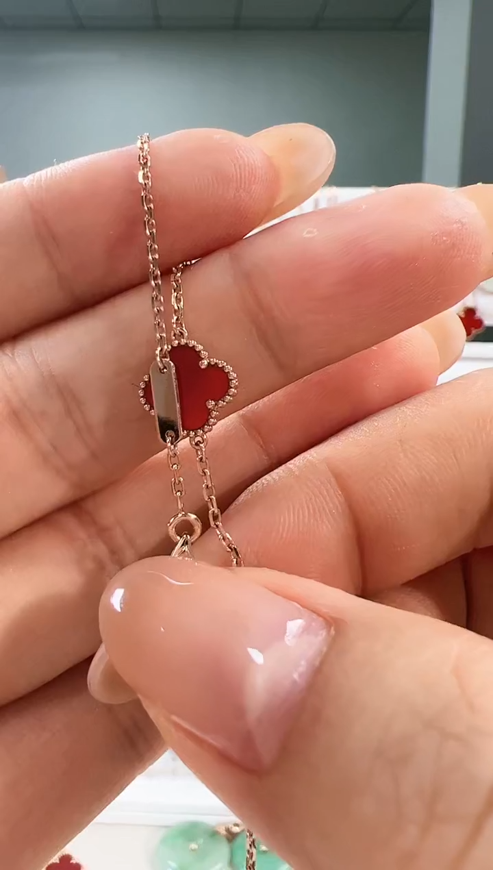 【闪购商品】玛瑙/玉髓手链18K金镶嵌9m手链