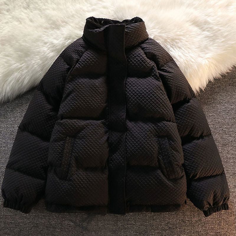 波司澄美式复古纯色服男2023冬季新款面包服宽松情侣加厚棉衣外套