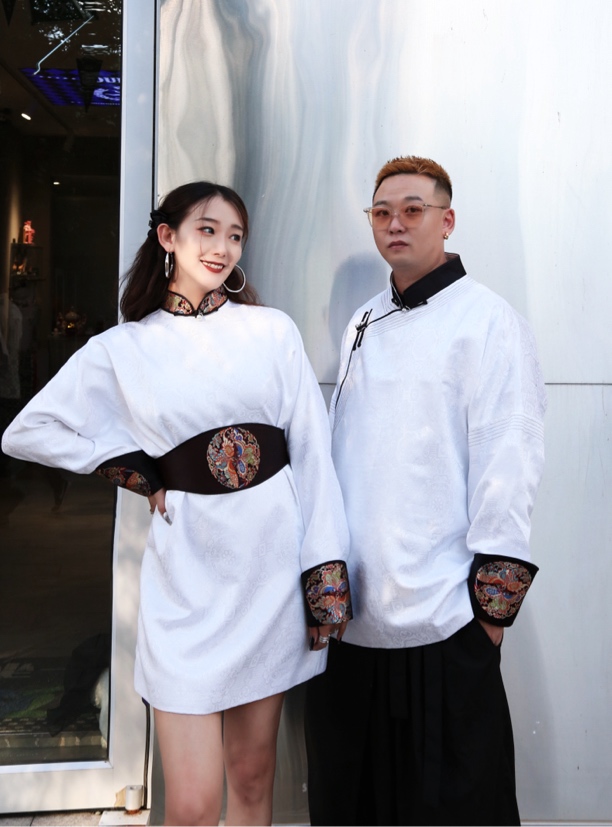 蒙古元素连衣裙 短裙 情侣装女装裙子