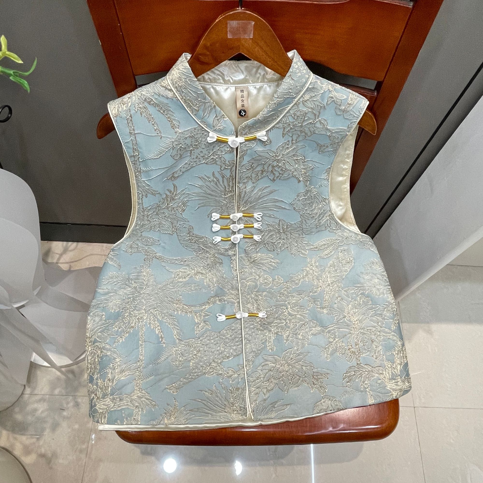 【花木高定】淡颜-新中式重工刺绣新款气质百搭马甲