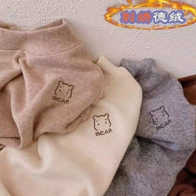 清仓儿童打底衫秋冬贴身德绒女童磨毛秋衣中小童中大童内新年童装