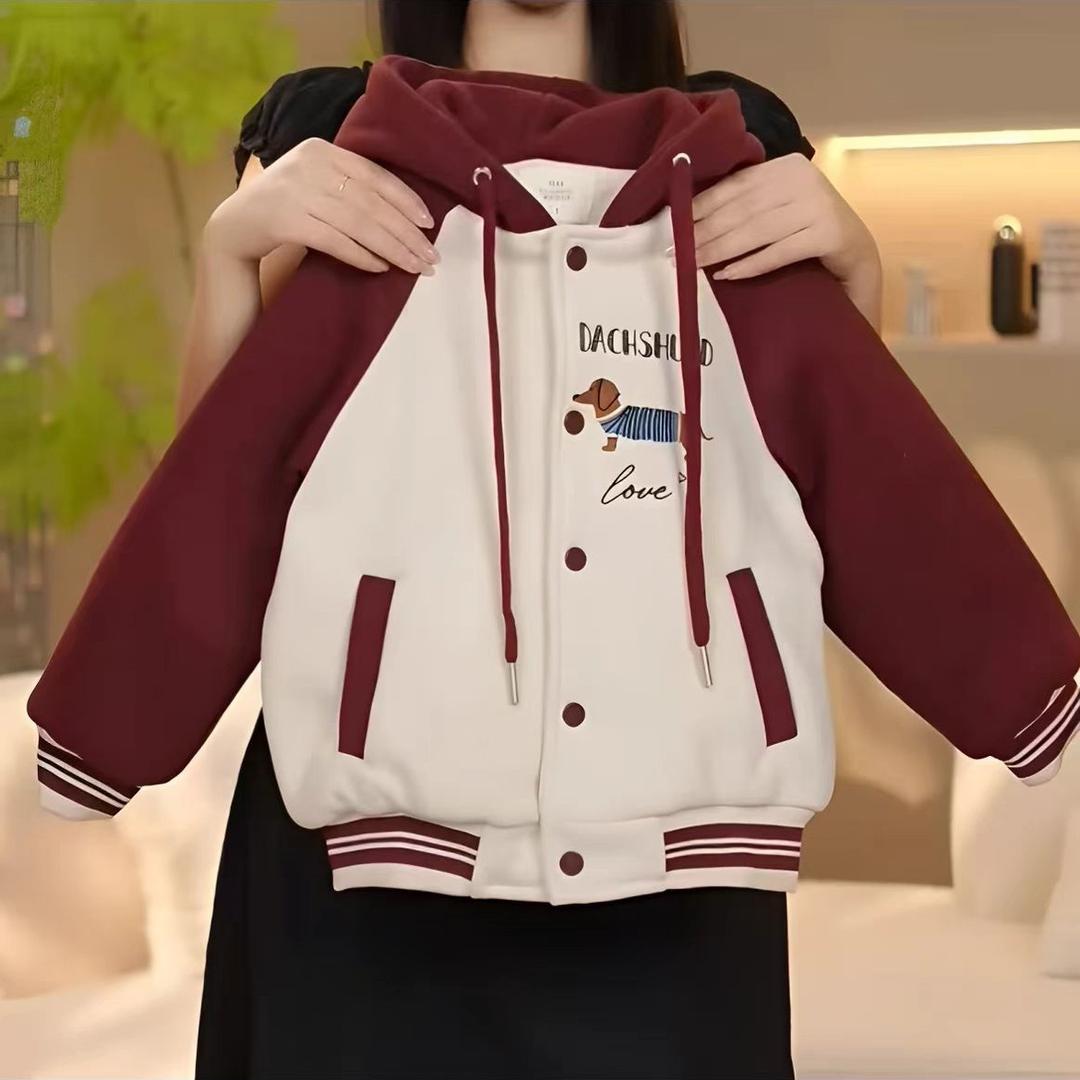 女童外套春秋新款2025新款时髦洋气女孩童薄款连帽棒球服上衣外套