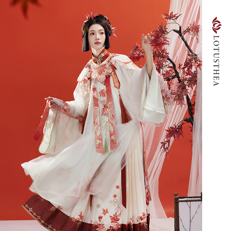 汉尚华莲【枫染霜】15周年店庆款原创汉服马面裙重工刺绣云肩秋冬