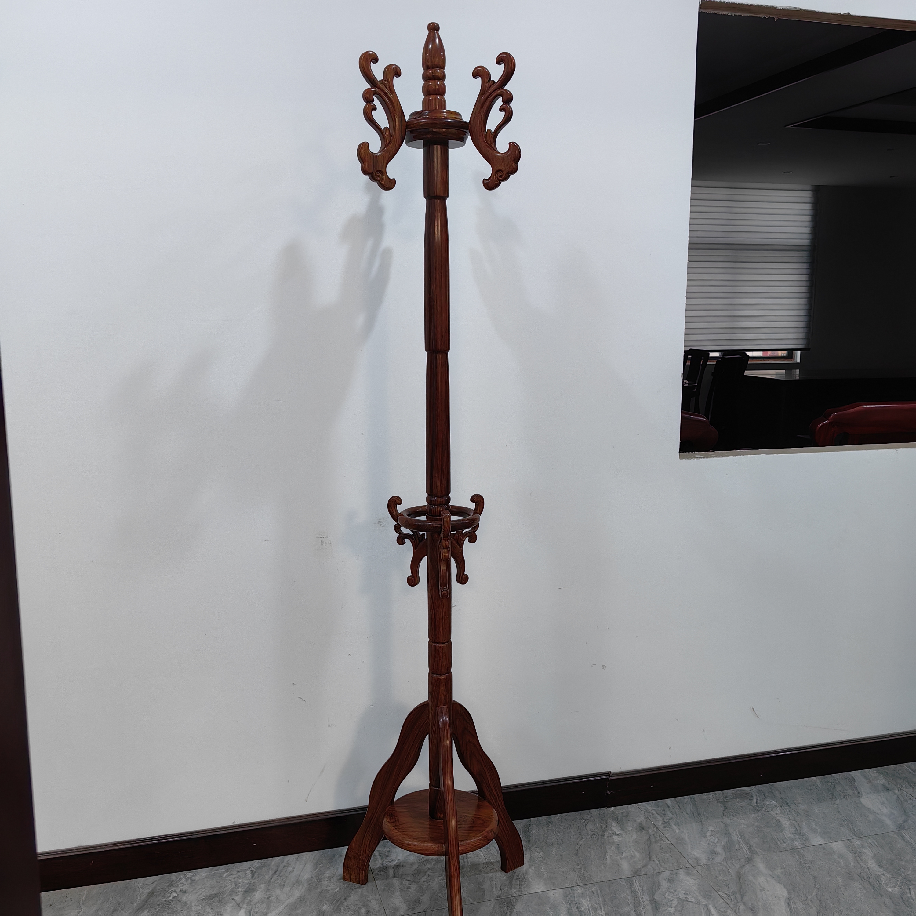 实木欧式衣帽架落地挂衣架客厅卧室多功能收纳架