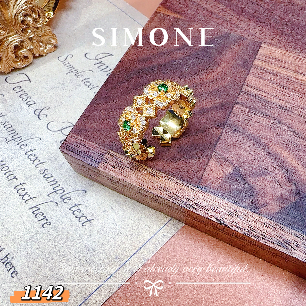 铜合金锆石戒指 5032 英★【宫廷绿钻】ALOISE 爱洛伊斯  限定 戒指