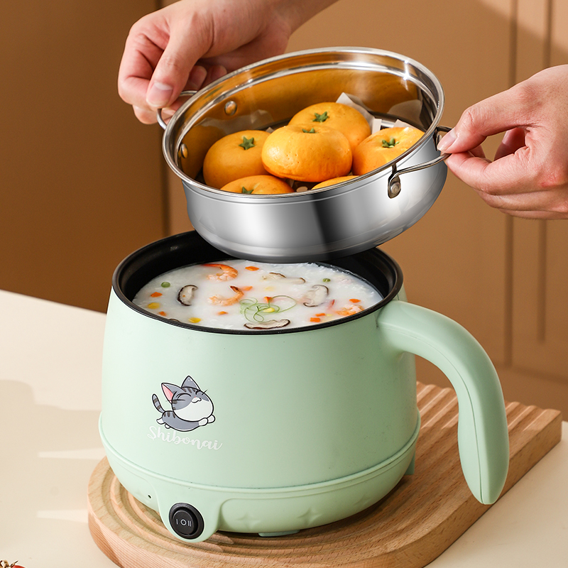 锅多功能宿舍学生锅家用一体火锅寝室煮面小电饭锅1-2人小型小锅