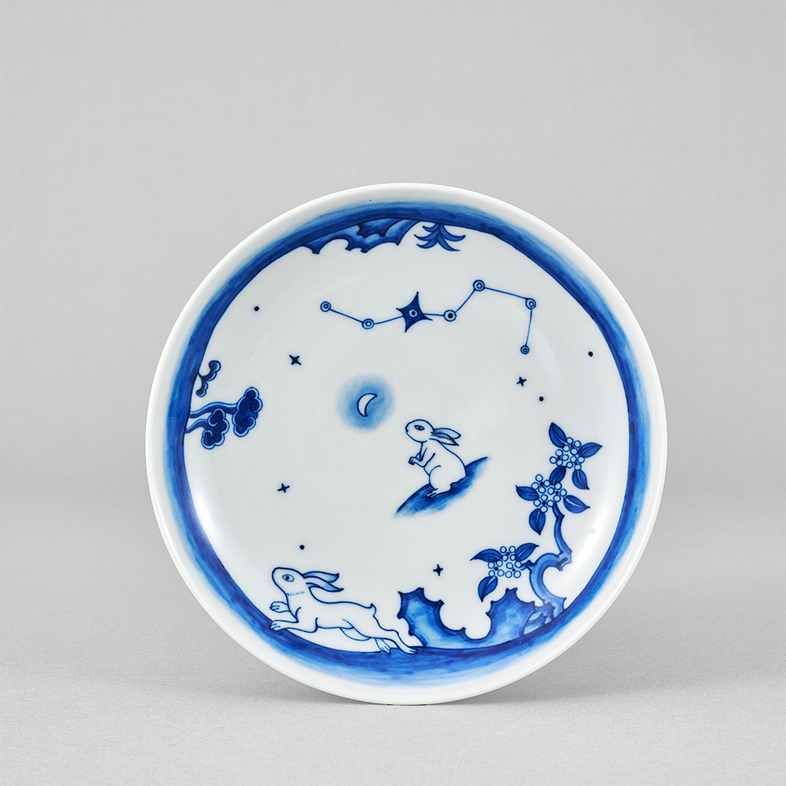 春风祥玉青花 七星兔小盘