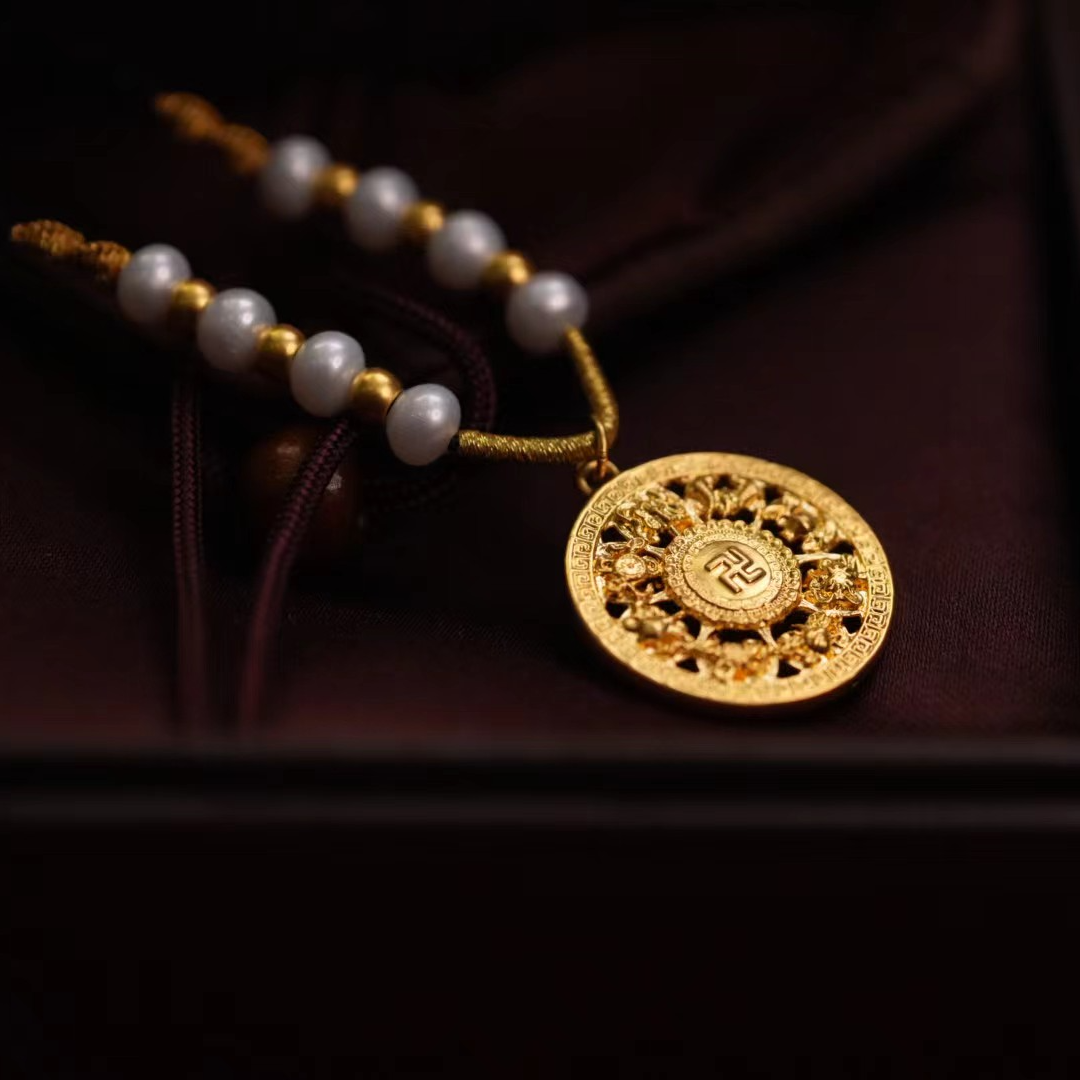 【巧玲专享】足金999八宝罗盘饰品 经典时尚百搭