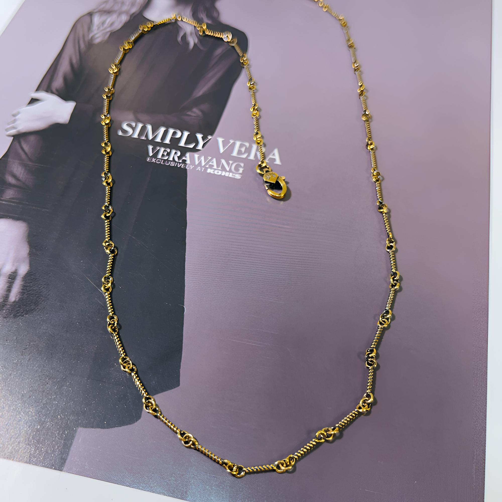 金潮坊珠宝  时尚气质百搭精致许愿骨项链电黑足金999