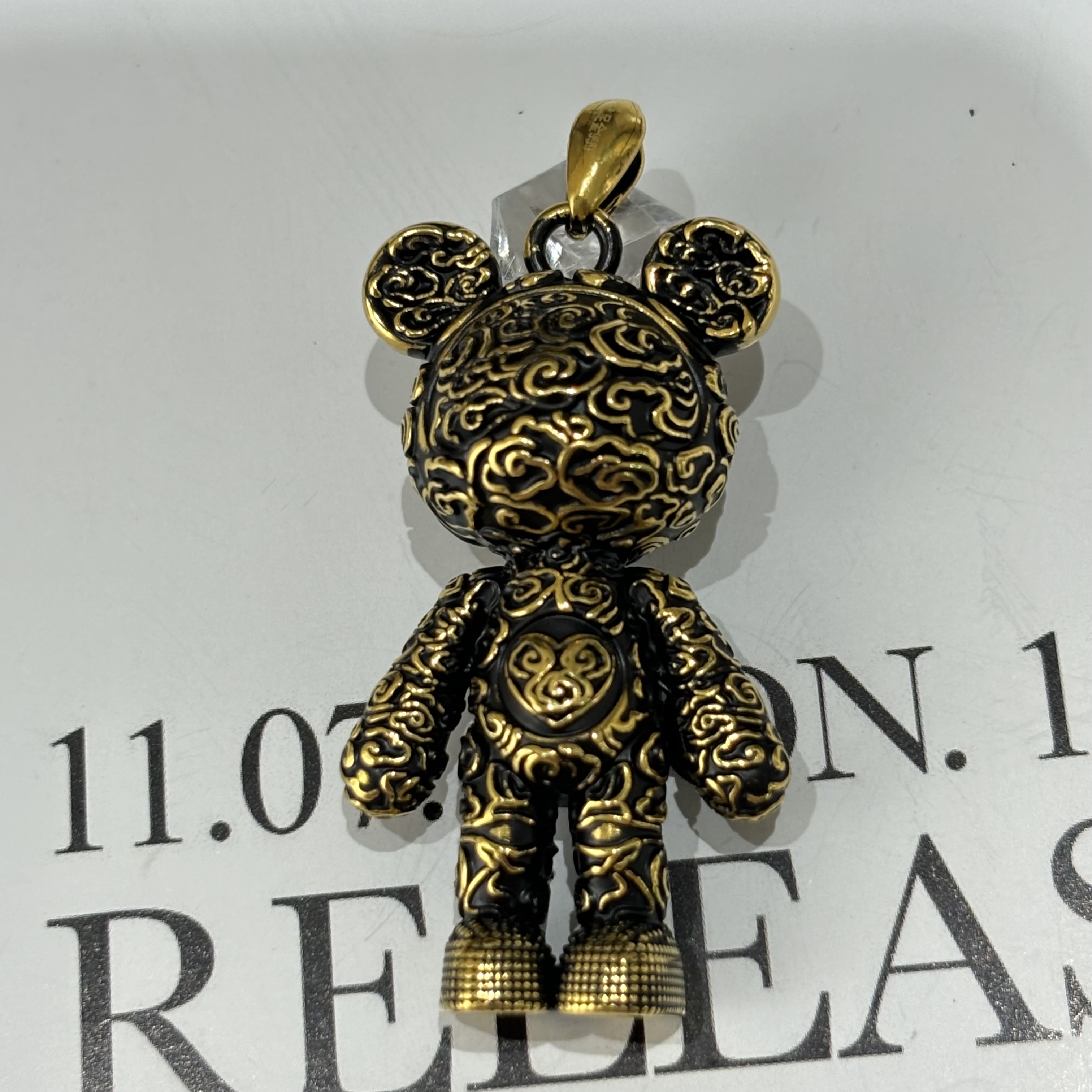 金潮坊珠宝 经典时尚百搭简约轻奢个性足金999可爱小熊吊坠合集