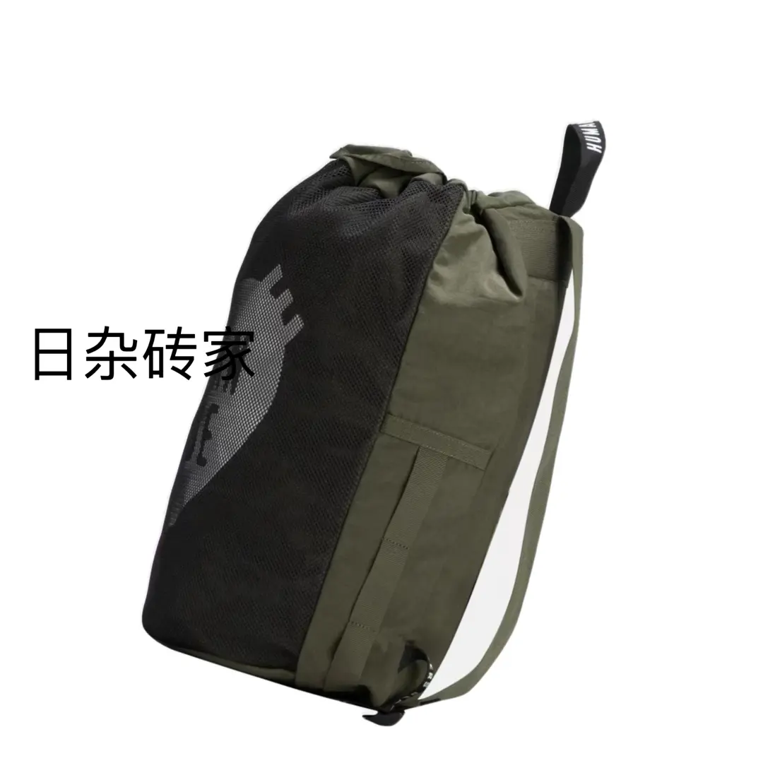 Hu家 军绿拼接网面抽绳轻量化双肩包