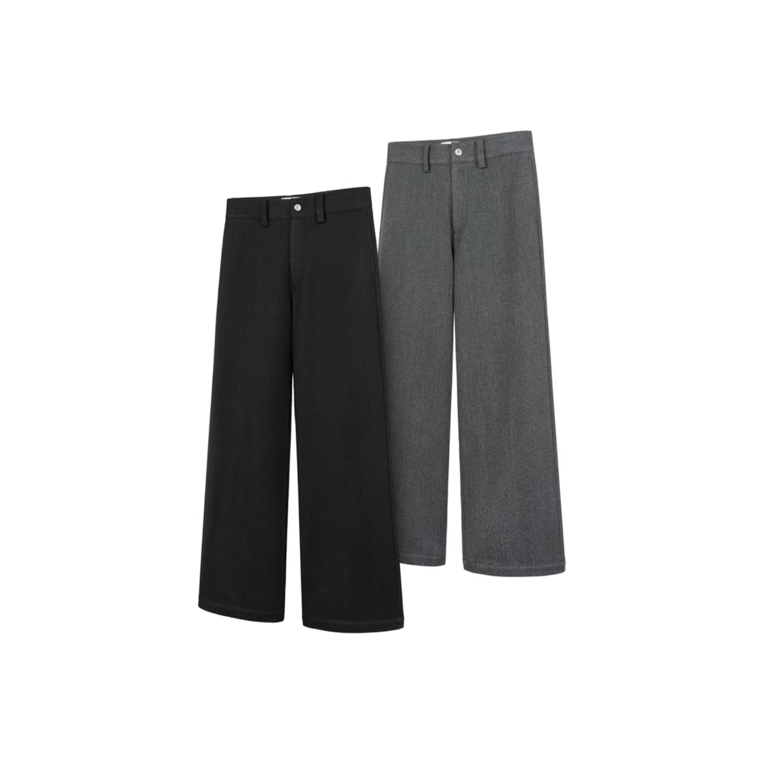 DESERTO 重磅羊毛混纺肌理感毛呢直筒宽松休秋冬西裤