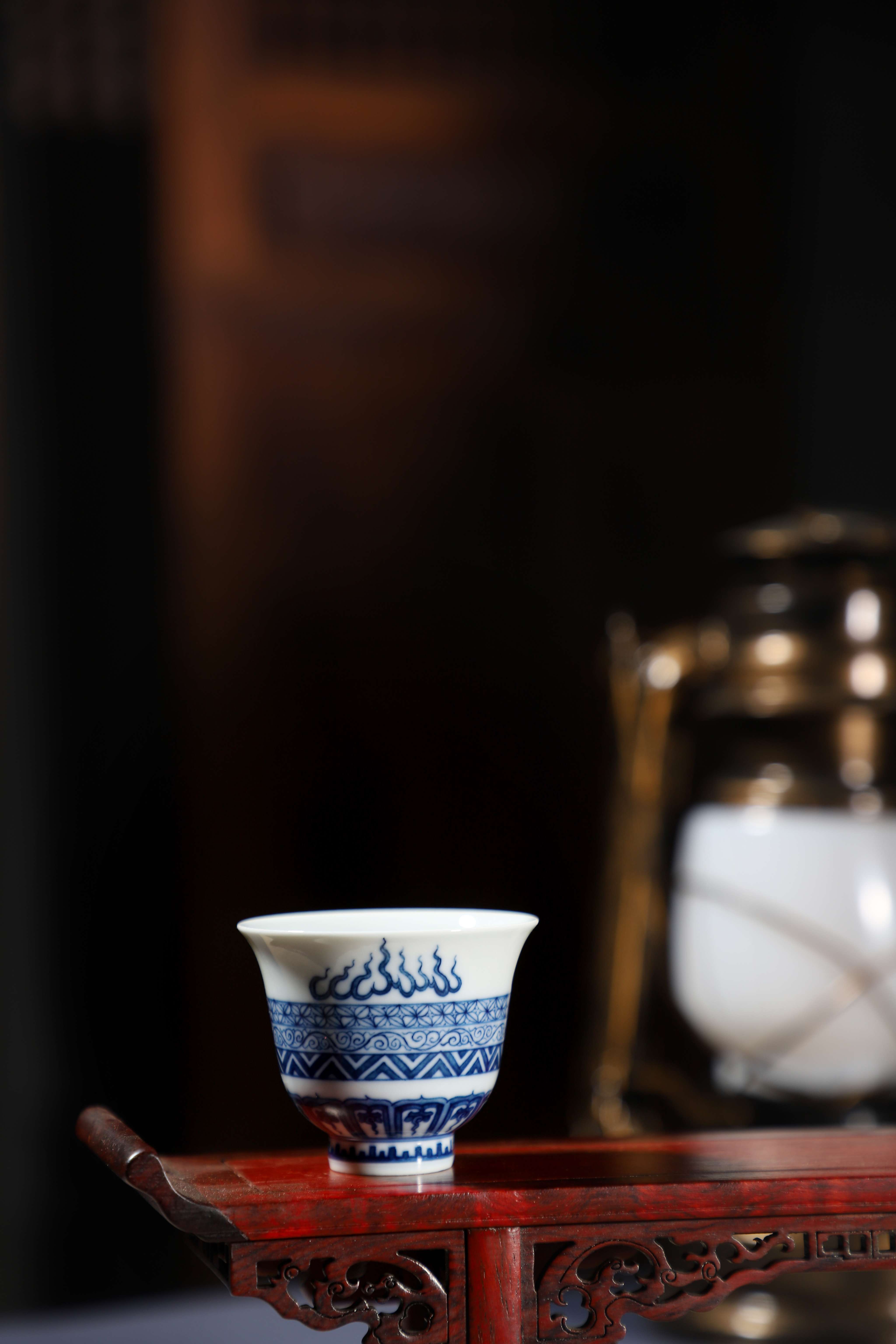 【大促价】钟家窑火焰纹铃铛杯主人杯闻香杯柴窑茶杯品茗杯茶具陶瓷