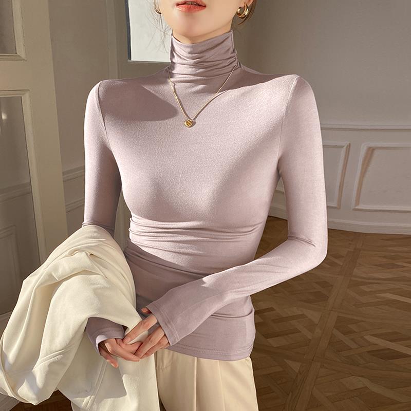 莫代尔高领打底衫女秋冬内搭高级感春秋内搭t恤长袖上衣2025新款