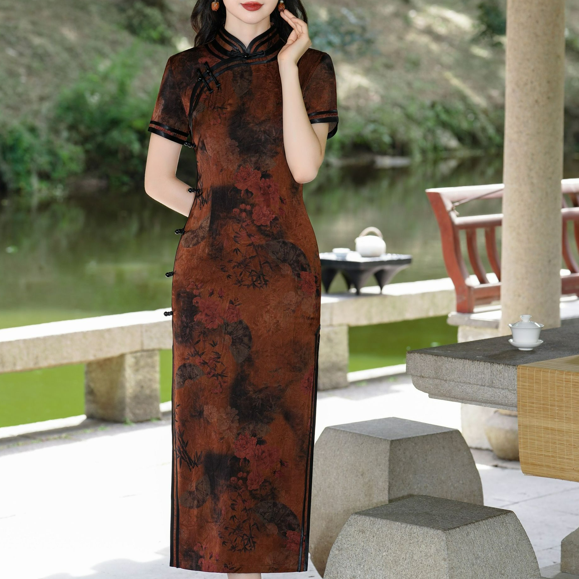 【镜花缘】2024年夏季新款复古百搭优雅大方日常淑女旗袍