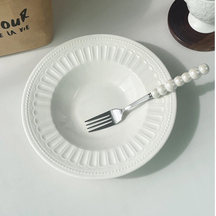 日式家用9英寸釉下彩排盘草帽盘子陶瓷盘盘ins风高颜值网红盘餐盘