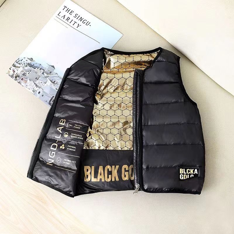 巴拉巴拉反季清仓儿童羽绒黑金马甲秋冬内穿马夹男女童洋气中小童