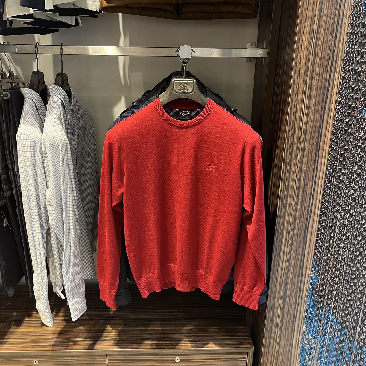 保鲨 不退换  男士红色船锚圆领毛衣 下单联系客服