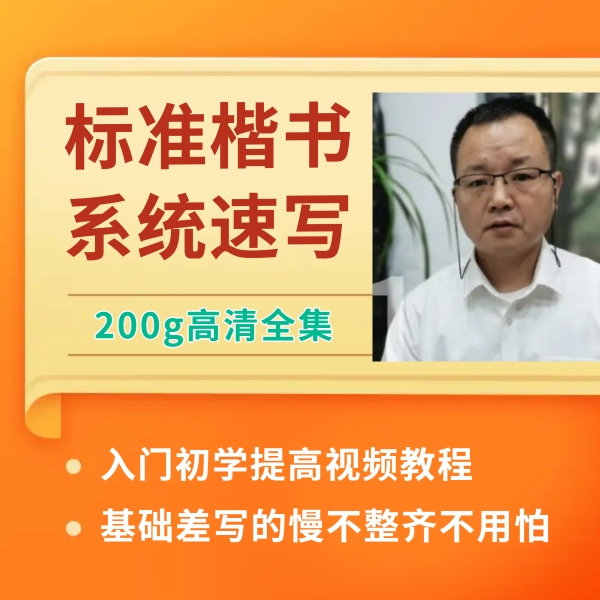 《标准楷书系统全集》硬笔书法练字技巧自学视频永久快写教程