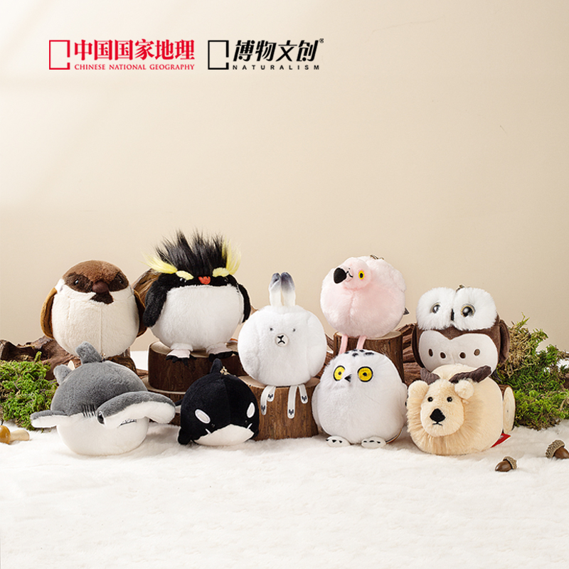 博物文创博物小圆宝太阳鸟雕鸮生日毛绒公仔玩偶挂件可爱挂饰