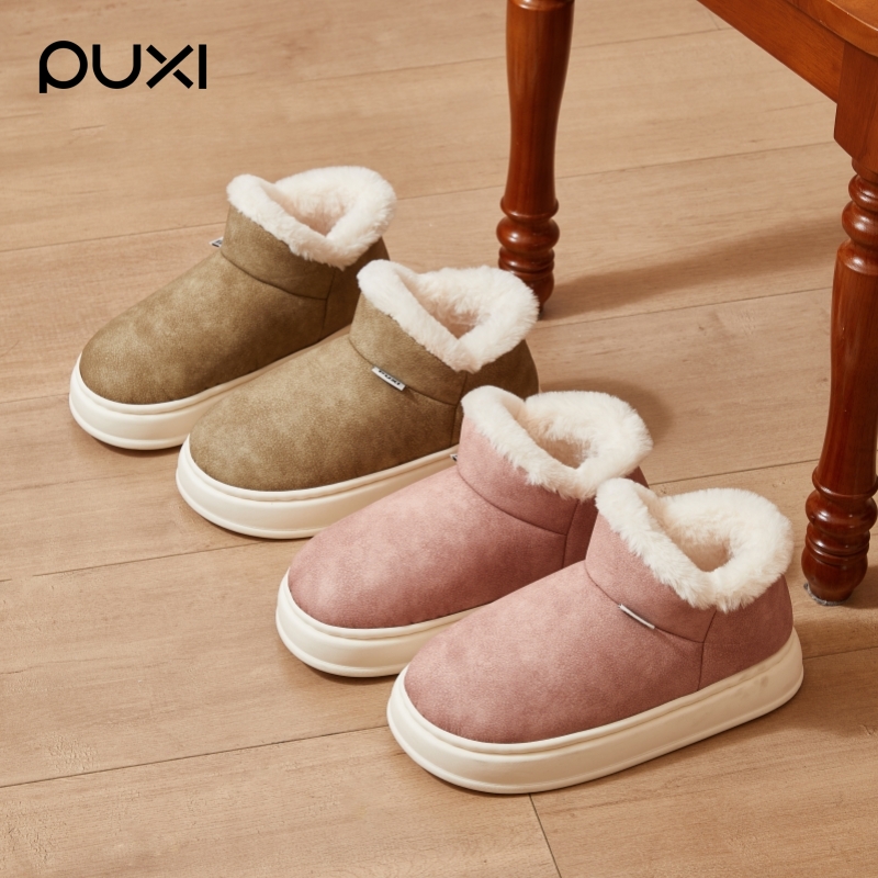 朴西情侣棉鞋女款冬季新款加绒保暖加厚底防滑男士雪地靴外穿软底