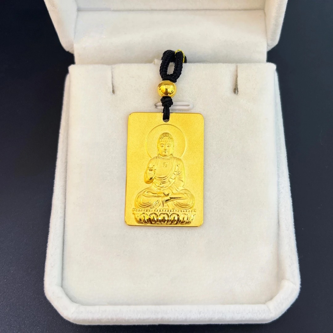 无品牌黄金吊坠足金999佛牌大日如来古法实心