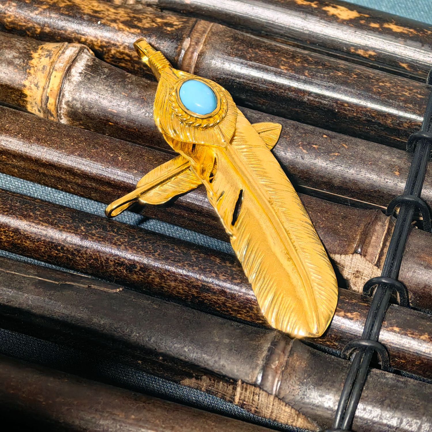 吊坠足银 工艺高桥风羽毛吊坠纯手工平打吊坠