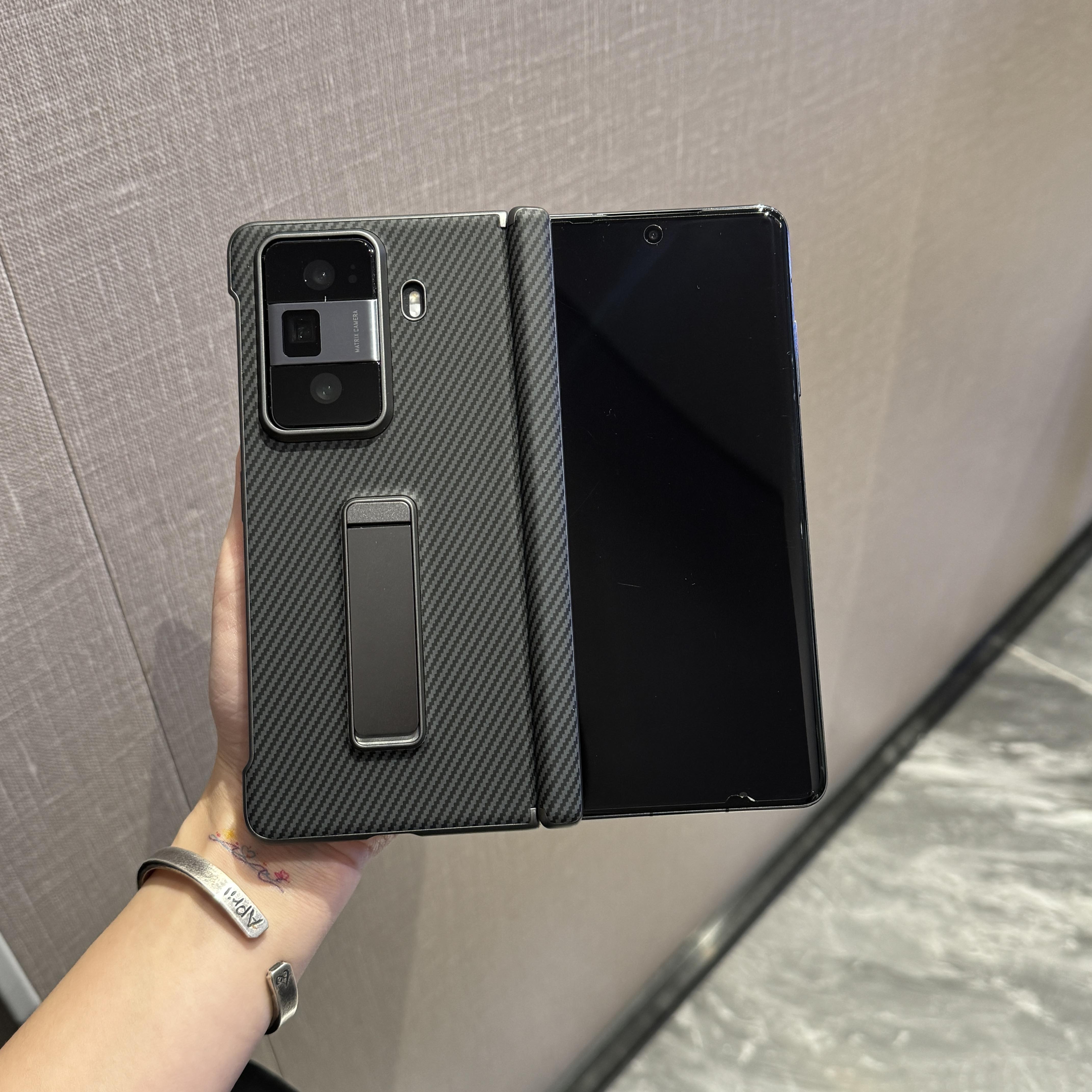 适用荣耀magicVS3折叠屏手机壳凯夫拉纹中轴支架防摔保护后壳vs3