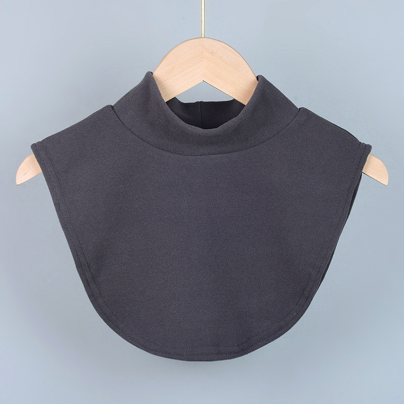 双面德绒半高领高弹假领子男款秋冬季磨毛打底装饰衣领保暖护颈椎