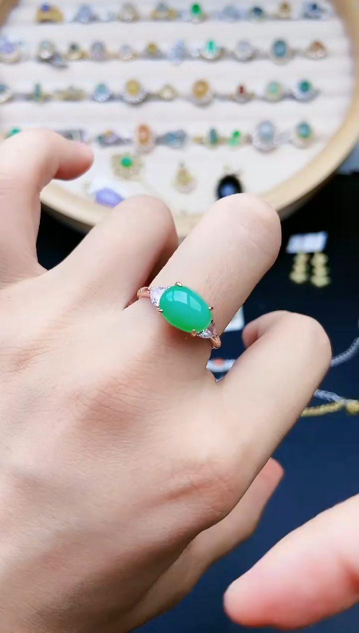 【闪购商品】翡翠戒指银S925镶嵌15151