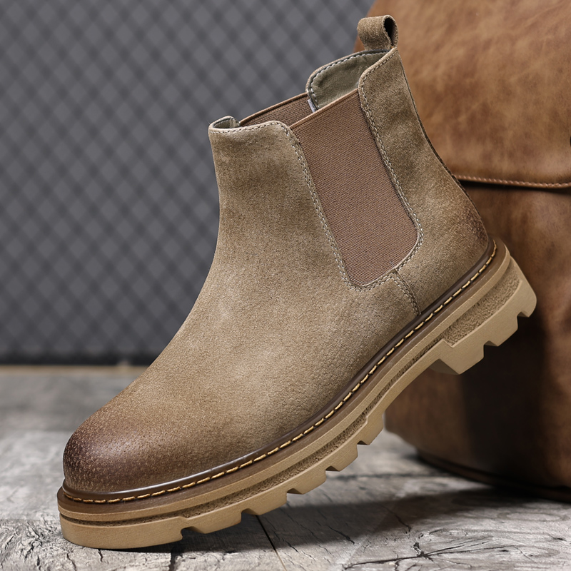 [猪皮]2025秋冬男切尔西马丁靴户外耐磨防滑中帮时尚百搭厚底男靴